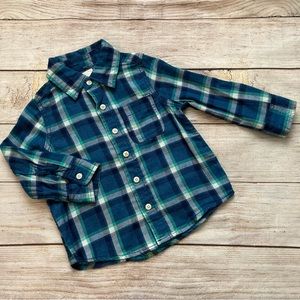 OshKosh Plaid Button Down Shirt NWT Boys Size 2T